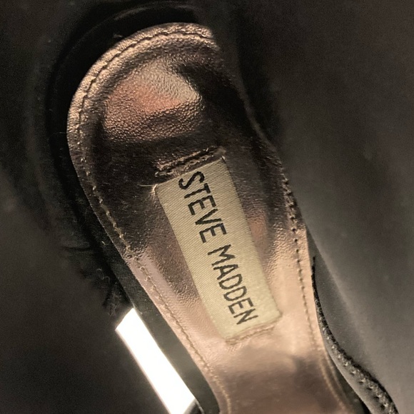 Steve Madden Black Pumps Peep Toe Ankle Wrap Maaria Stiletto High Heels Sz 7.5M - Picture 5 of 12